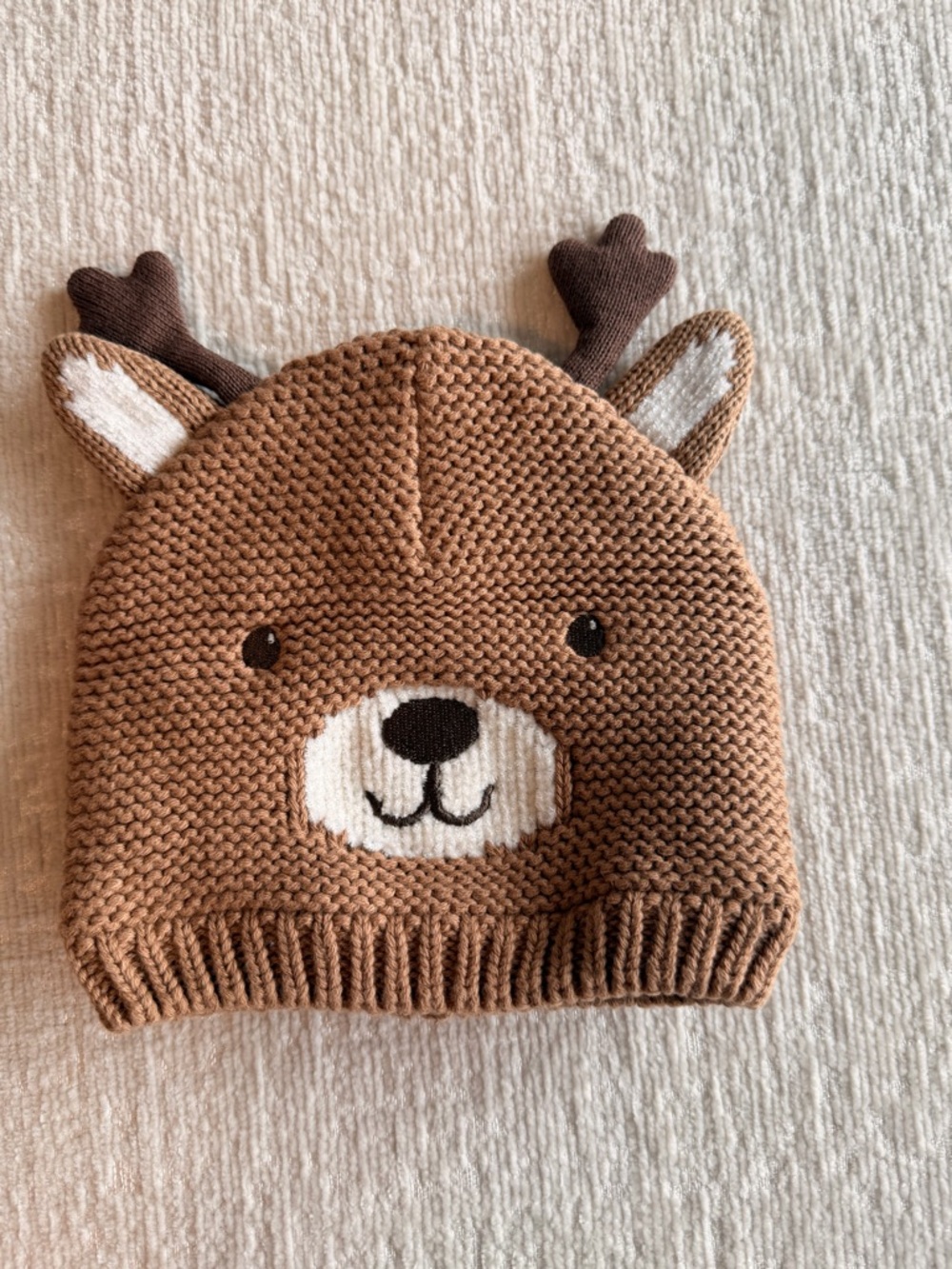 Carter's knit hat in brown and cream